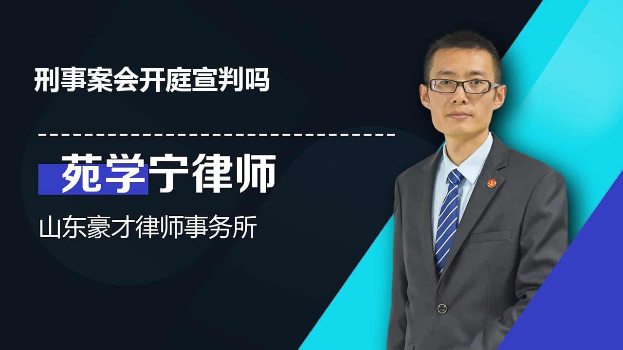 刑事案会开庭宣判吗_苑学宁律师普法视频_律说律答—法律问题有问必答